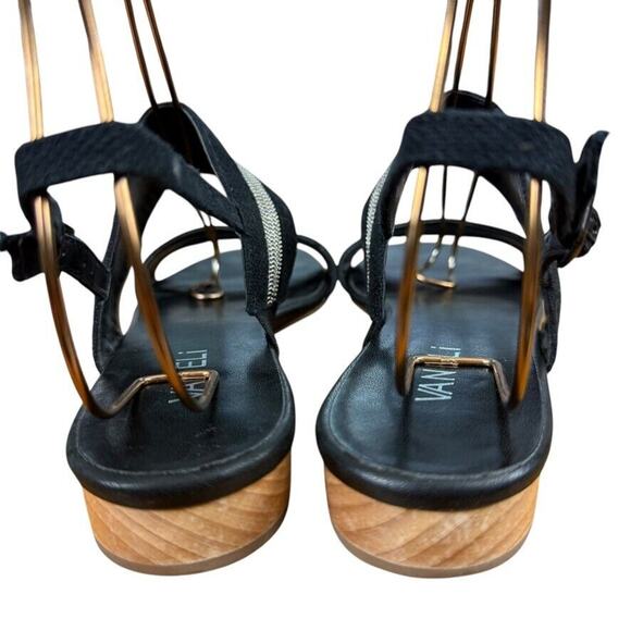 Vaneli Van Eli Womens Black Silver Slingback Sandals Low Heel Shoes Strappy sz 7 - Picture 11 of 15